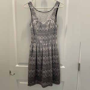 Black and White Lace Sweetheart Dress, S